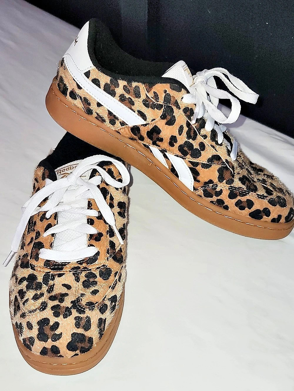 Reebok Club C Grounds UK Cheetah Sneakers Brown & Black US 6K